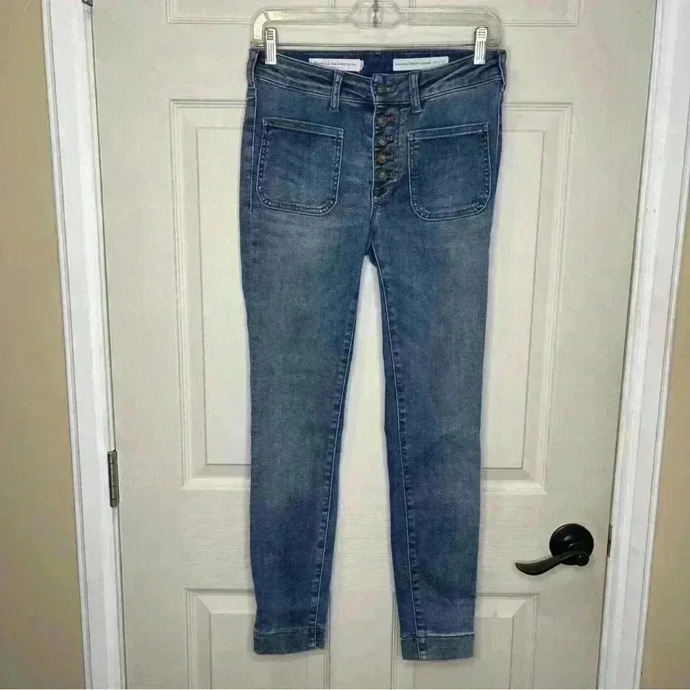Pilcro and the Letter Press High-Rise Denim Leggings Sz 27